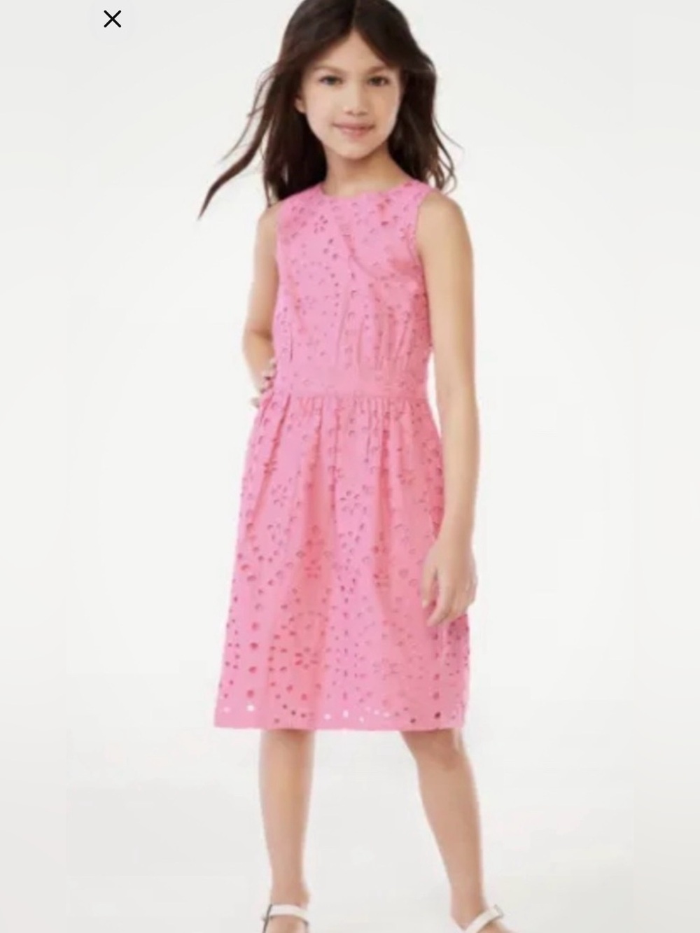 NWT Scoop Kids Girls Pink Azalea Eyelet Dress L